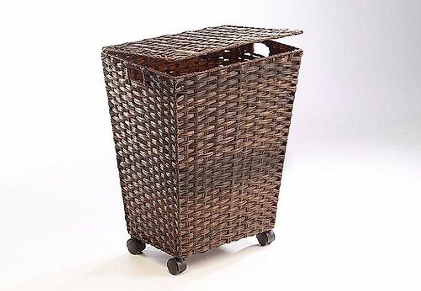 locker Wäschekorb, Polyrattan, mit Rollen günstig online kaufen
