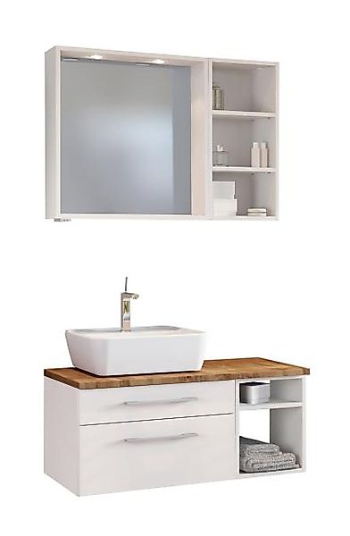 Waschtisch-Set 90 -A- Becken links Davos von Held Möbel Weiß günstig online kaufen