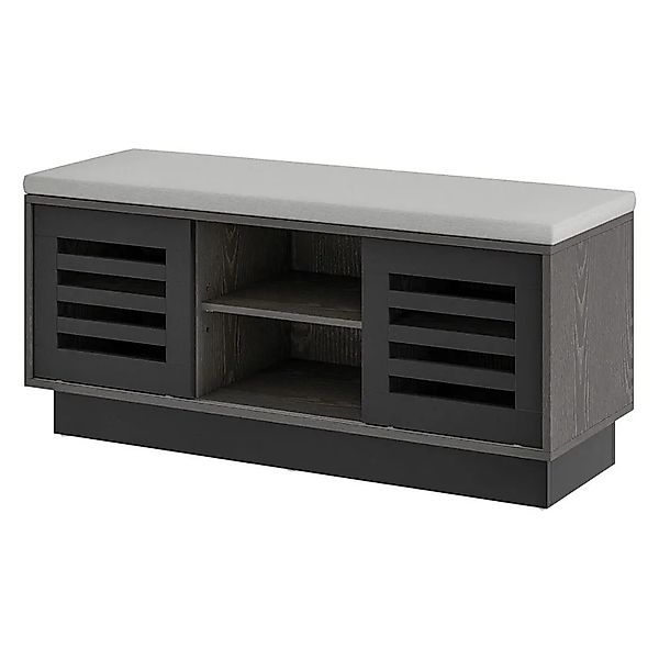 Costway Schuhbank 6 Fächer mit 3 Ablagen mit Sitzkissen Schwarz günstig online kaufen
