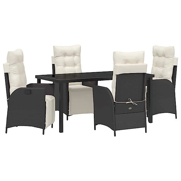 vidaXL Garten Essgruppe 5-Tlg Schwarz Poly Rattan 3380529 günstig online kaufen