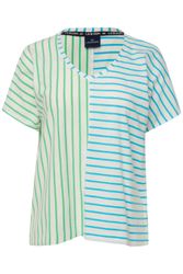 Laurasøn T-Shirt T-Shirt Ringelmix V-Ausschnitt Halbarm günstig online kaufen