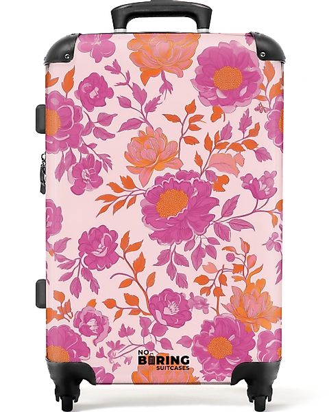 NoBoringSuitcases.com© Hartschalen-Trolley Lila Blumen mit rosa günstig online kaufen