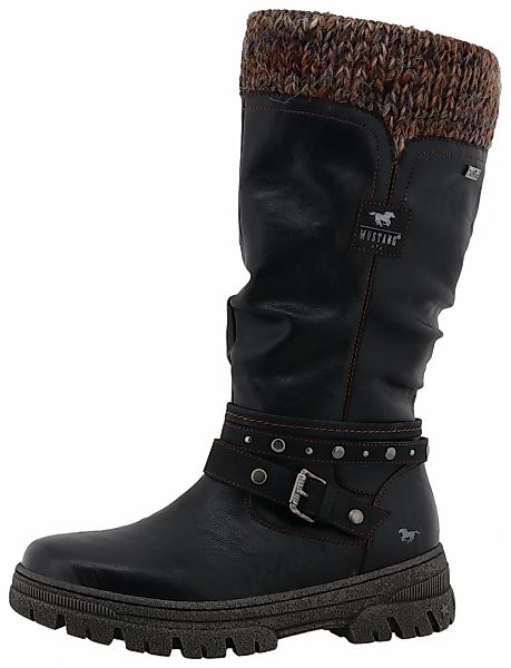 Mustang Shoes Winterstiefel "Tabitha" Stiefel mit Zierriemchen und Blockabs günstig online kaufen