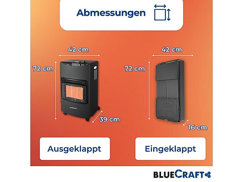 BlueCraft Heizstrahler PREMIUM Gasheizung Gasofen 4200 W Campingheizung Gas günstig online kaufen