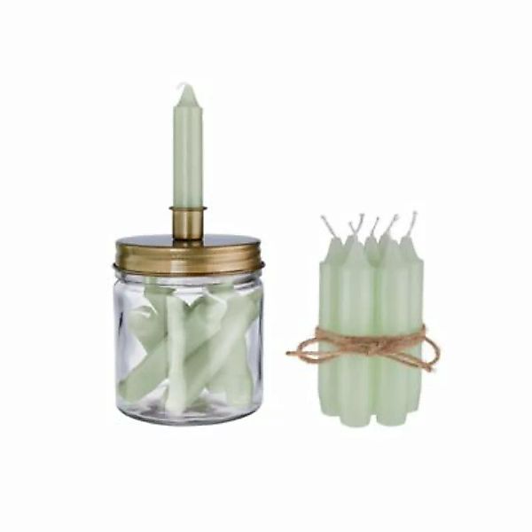LITTLE LIGHT Kerzenhalter & Kerzen-Set salbei günstig online kaufen