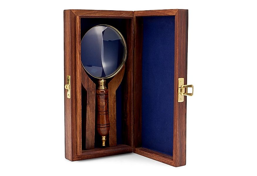 NKlaus Dekofigur Lupe in der Holzbox aus Messing mit Holzgriff 7,5cm Vergrö günstig online kaufen