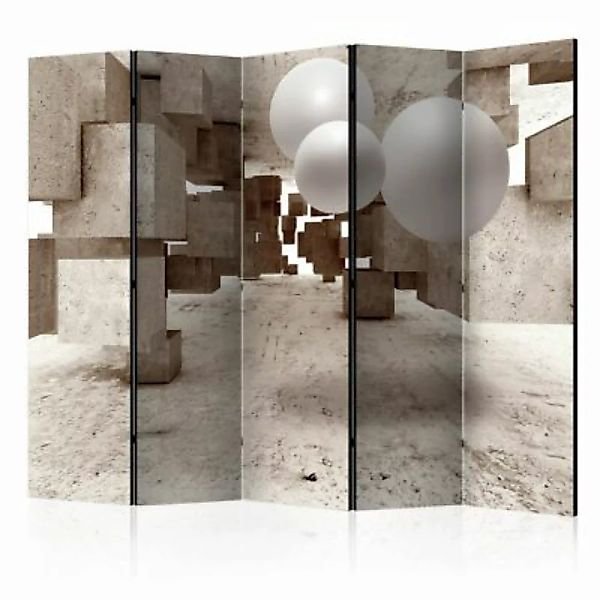 artgeist Paravent Concrete Maze II [Room Dividers] weiß/beige Gr. 225 x 172 günstig online kaufen