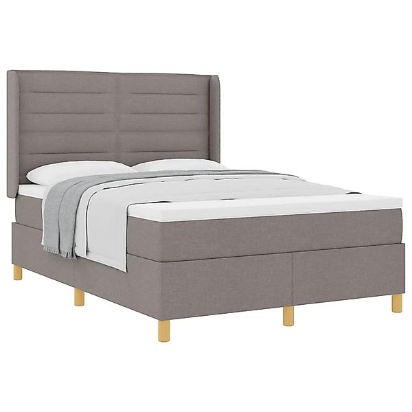 vidaXL Boxspringbett mit Matratze Taupe 140 x 190 cm Stoff 3341767 günstig online kaufen