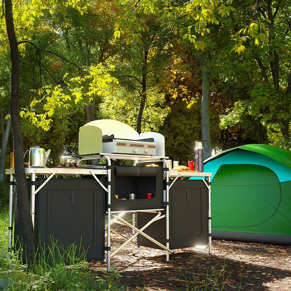 24MOVE Campingküche Campo Faltbar Alu Arbeitsplatte Staufächer günstig online kaufen