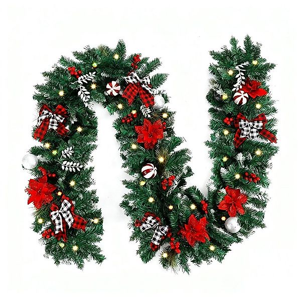 Kunstgirlande Weihnachtsgirlande Künstlicher weihnachtsgirlande geschmückt, günstig online kaufen