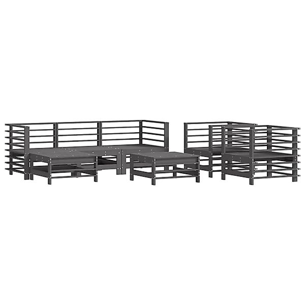 vidaXL 7-tlg Garten-Lounge-Set Grau Massivholz Kiefer Modell 27 günstig online kaufen