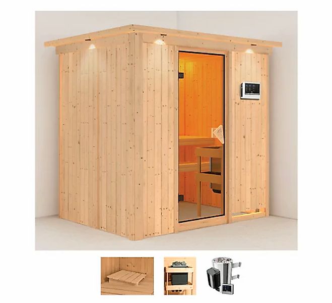 Karibu Sauna »Finja«, 3,6-kW-Plug & Play Ofen mit externer Steuerung günstig online kaufen