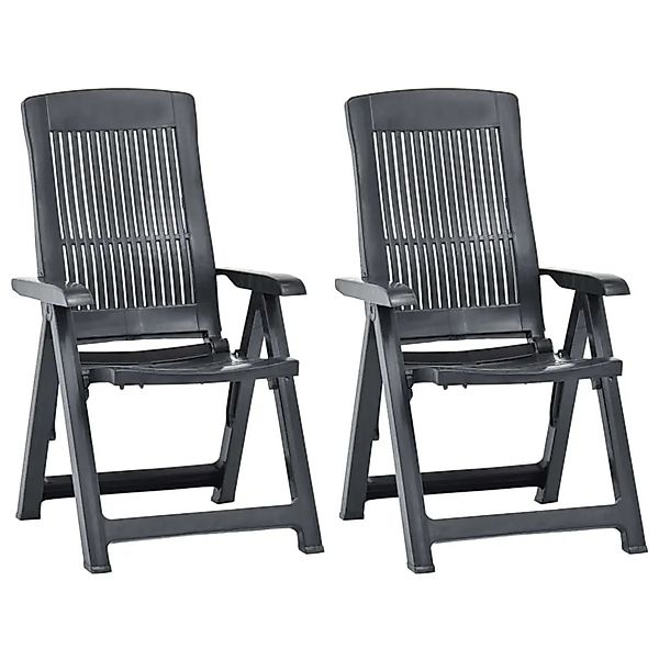 vidaXL Verstellbare Gartenstühle 2 Stk Kunststoff Anthrazit 48768 günstig online kaufen
