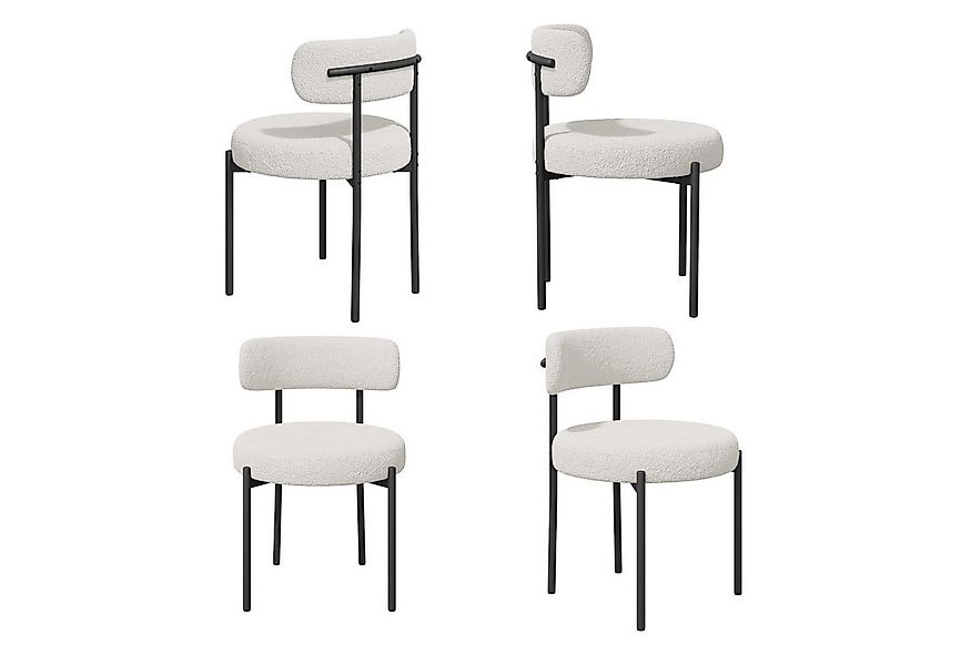 HawthyHome Esszimmerstuhl Teddy Stoff Runde Boucle Stühle Polsterstuhl mit günstig online kaufen