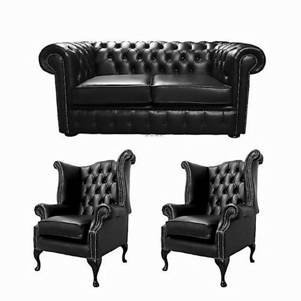 JVmoebel Sofa Klassische Designer Chesterfield Sofagarnitur 100% Leder Sofo günstig online kaufen