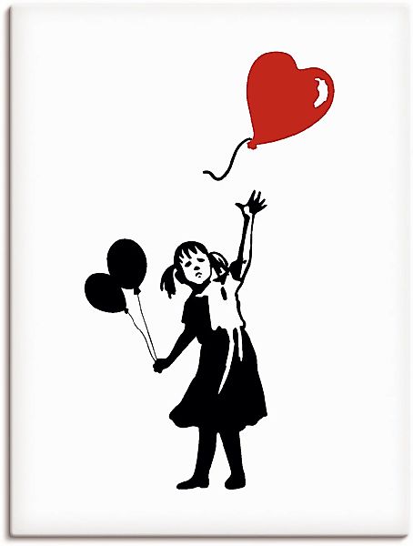 Artland Leinwandbild "Silhouette Mädchen Ballon Herz" Bilder von Kindern 1 günstig online kaufen