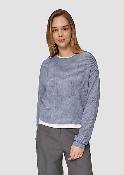 QS Longpullover Strickpullover Verkürzter Pullover mit günstig online kaufen