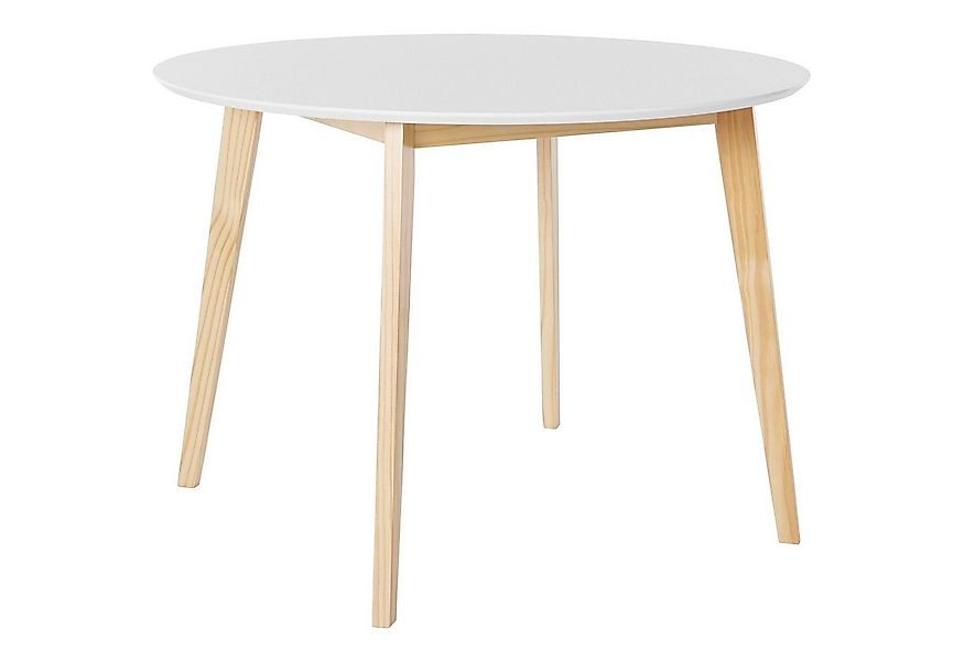 loft24 Esstisch Catelyn, Tisch rund, MDF weiß, Gestell aus Kiefer, Durchmes günstig online kaufen