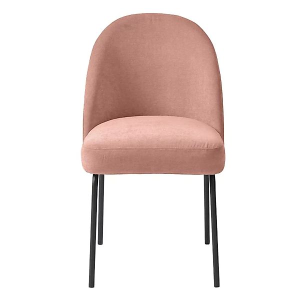 Esstisch Stühle Rosa aus Chenillegewebe Gestell aus Metall (2er Set) günstig online kaufen