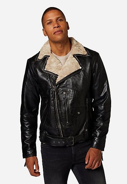 RICANO Lederjacke Harlem Lederjacke aus Lamm-Leder mit Kunstfellfütterung günstig online kaufen