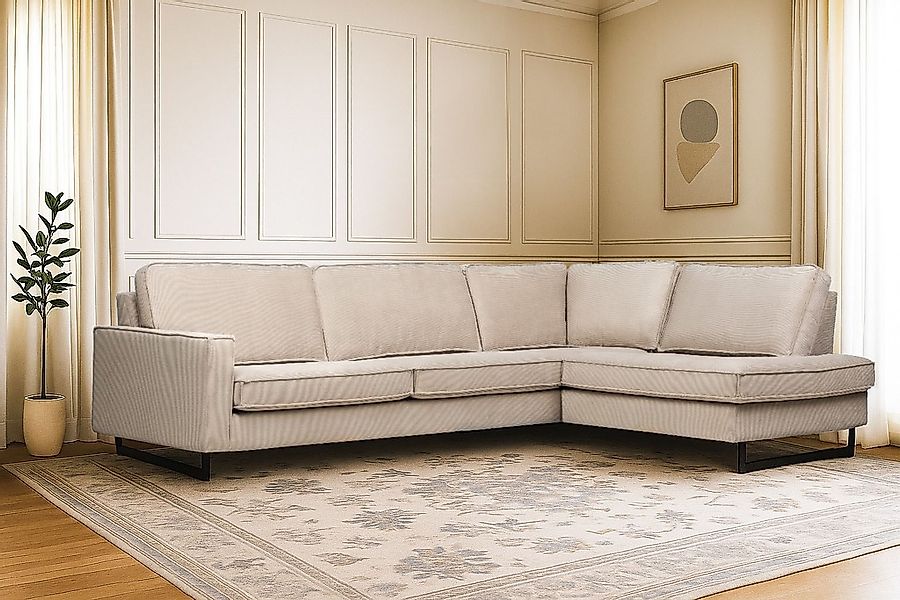 Home affaire Ecksofa "Pinto, 290 cm, Cord, Chenille, Lederoptik, Ottomane l günstig online kaufen