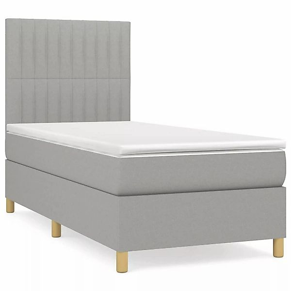 vidaXL Boxspringbett mit Matratze Hellgrau 100x200 cm Stoff1398391 günstig online kaufen