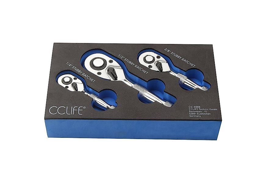 CCLIFE Akku-Ratschenschrauber Knarre Mini 1/4 3/8 1/2 Zoll Set Feinverzahnt günstig online kaufen