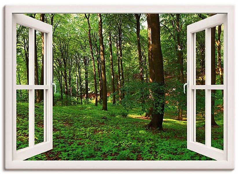 Artland Leinwandbild »Panorama Sommerwald, weiß« Fensterblick 1 Stk. tlg. a günstig online kaufen