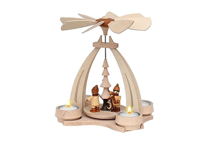 Dekohelden24 Weihnachtspyramide Pyramide aus Buchenholz 3 Laternenkinder, c günstig online kaufen