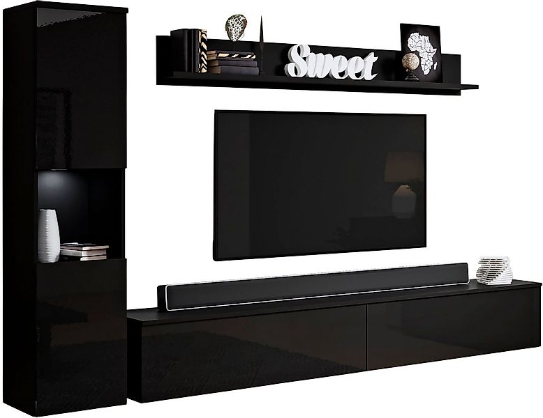 INOSIGN Wohnwand PARIS, Vitrine Türanschlag links/rechts wechselbar, (Kompl günstig online kaufen