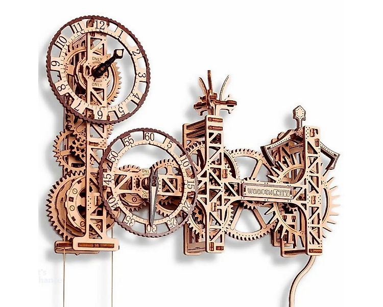 Wooden City 3D-Puzzle Steampunk Wanduhr Modellbausatz Holzpuzzle Deko, 269 günstig online kaufen