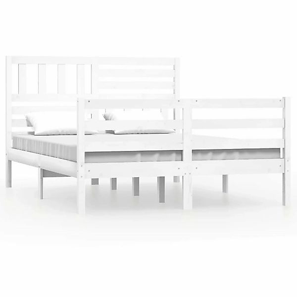 Vidaxl Massivholzbett Weiß 120x190 Cm 4ft Small Double günstig online kaufen