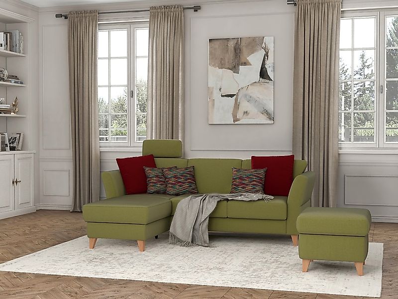 sit&more Ecksofa »Visby L-Form« Wahlweise mit Bettfunktion und Bettkasten, günstig online kaufen