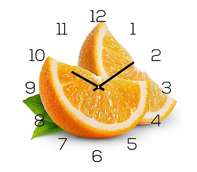 Levandeo® Wanduhr (levandeo Wanduhr Glas 30x30cm Glasuhr Uhr Glasbild Fruch günstig online kaufen