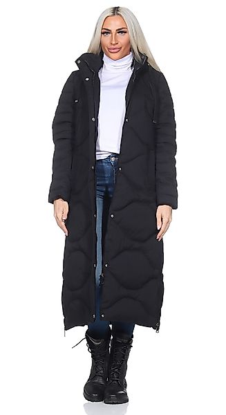Aurela Damenmode Steppmantel Damen Wintermantel Wellen-Steppung günstig online kaufen