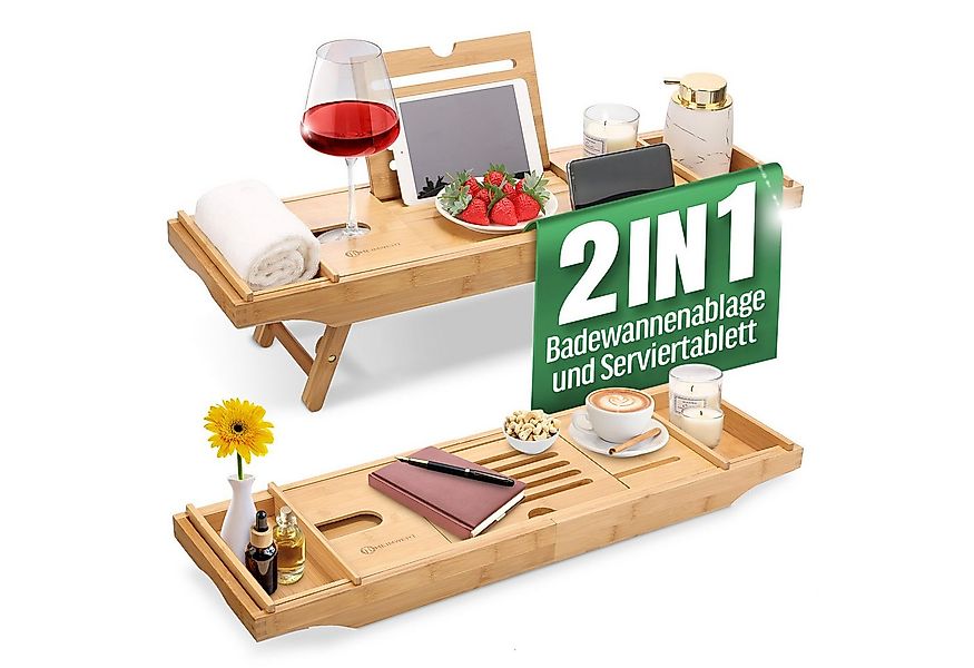 HEIMWERT Badewannenablage Badewannentablett Frühstückstablett mit Beinen, A günstig online kaufen