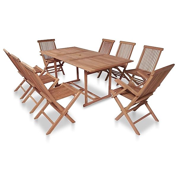 vidaXL 9-Tlg Garten-Essgruppe mit Klappstühlen Massivholz Teak 43042 günstig online kaufen