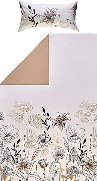REDBEST Bettwäsche Wendebettwäsche, Biber, Blumen günstig online kaufen