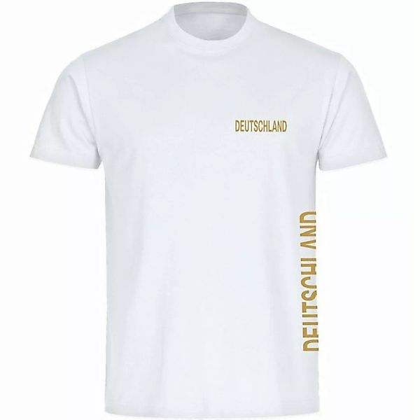 multifanshop T-Shirt Herren Deutschland - Brust & Seite Gold - Männer günstig online kaufen