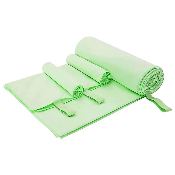 vidaXL Sporthandtuch Set 3-Tlg Grün Polyester und Polyamid 42011503 günstig online kaufen