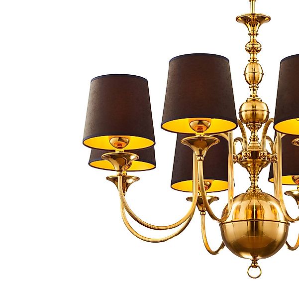 Kronleuchter Baranio, messingfarben/schwarz, Ø 100 cm 8-flg. günstig online kaufen