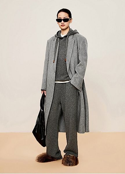 LESS Wollmantel Damen Oversized Wollmantel mit Reverse Kragen günstig online kaufen