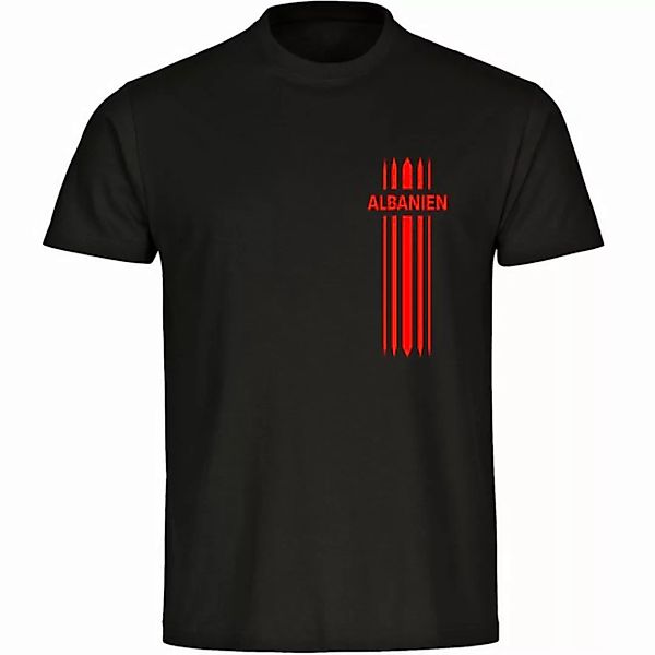 multifanshop T-Shirt Herren Albanien - Streifen - Männer günstig online kaufen