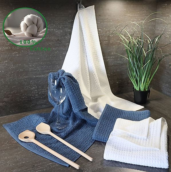 Betz Geschirrtuch 4er Set Küchenhandtücher Geschirrtücher 40x66 cm Farbe bl günstig online kaufen