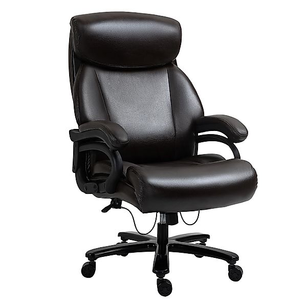 Vinsetto Bürostuhl PU-Leder Schaumstoff Metall Braun 72B x 83T x 114-122H c günstig online kaufen