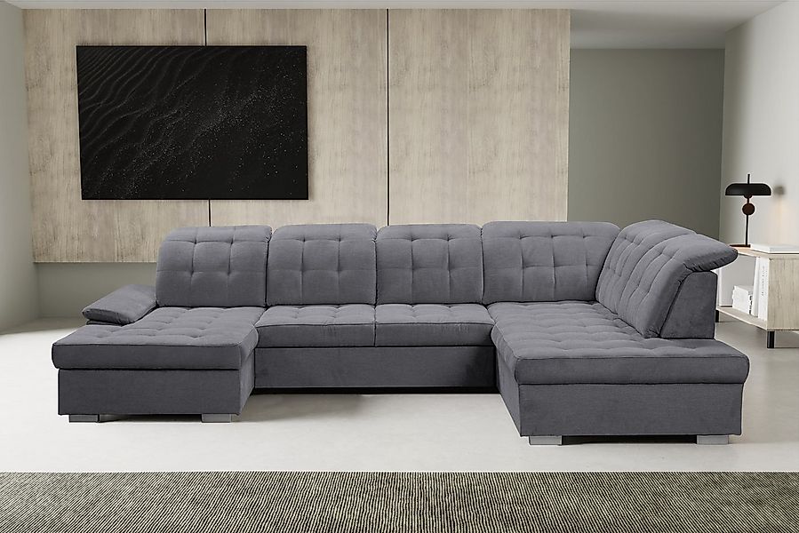 WERK2 Wohnlandschaft Kordula-New Multifunktion Couch, Breite 332cm, U-Form, günstig online kaufen