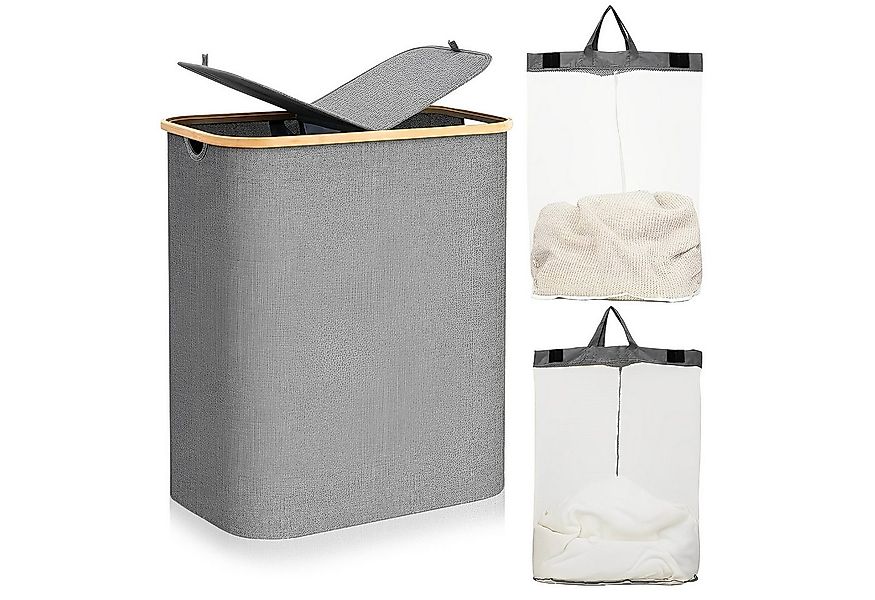 BlingBin Wäschesortierer 150L Wäschekorb mit Deckel und 2 Abnehmbare Wäsche günstig online kaufen
