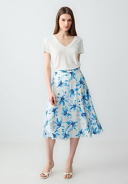Jimmy Key Minirock Relaxed Fit Midi-rok met hoge taille en bloemenmotief günstig online kaufen