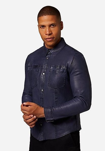 RICANO 2-in-1-Langarmshirt Reverse Shirt Wendbares Lederhemd - beidseitig t günstig online kaufen