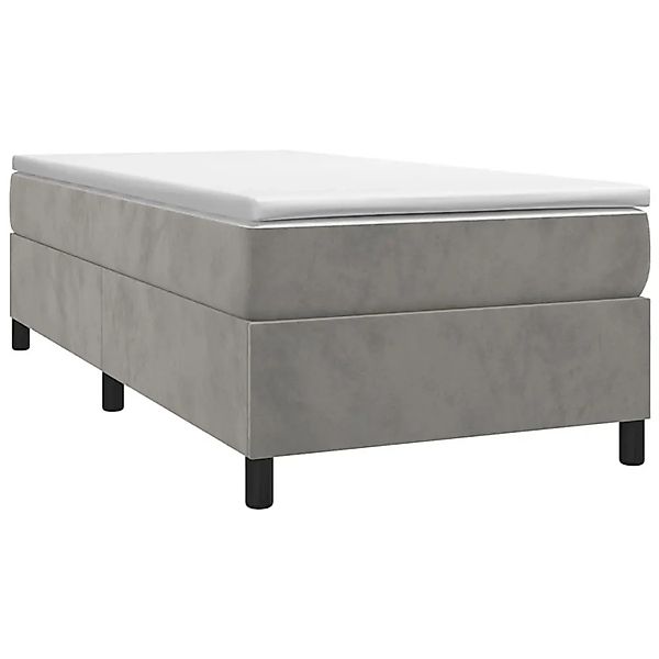 vidaXL Boxspringbett mit Matratze Hellgrau 90x190 cm Samt 3144651 günstig online kaufen